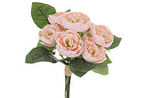 Цветок искусственный "Букет пионовидных роз", (7шт) розовый 30см. пластик, ткань, в упак. 3шт. (713015)