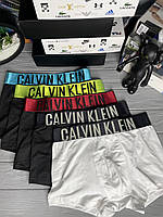 Набір чоловічих трусів боксерів Calvin Klein Intence різні кольори 5 штуки подарунковий набір брендових трусів