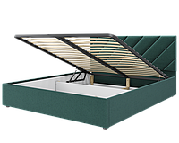 Двуспальная кровать подиум с высоким мягким изголовьем и подъемным механизмом Naomi Наоми 160х200 Sofyno
