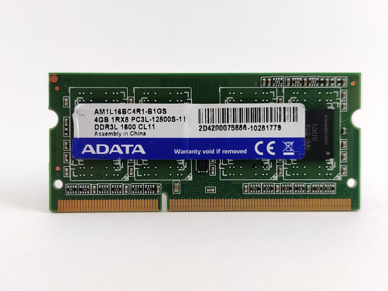 Оперативна пам'ять для ноутбука SODIMM ADATA DDR3L 4Gb 1600MHz PC3L-12800S (AM1L16BC4R1-B1GS) Б/В