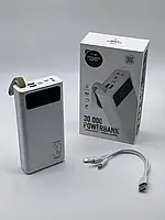 Универсальная мобильная батарея Power Bank Power Way TX30 30000 mAh с фонарем, Зарядное устройство повербанк