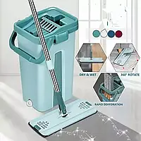 Комплект для уборки швабра "Лентяйка" со складной ручкой и ведро с автоматическим отжимом Scratch Cleaning Mop