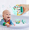 Інтерактивне розвивальне дитяче брязкальце неваляшка для малюка звукова з прорізувачами і світлом, фото 7