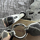 Срібний кулон Тризуб із каліном і ланцюжком плетіння бісмарк 925 проби чорніння, фото 5