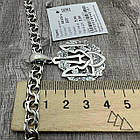 Срібний кулон Тризуб із каліном і ланцюжком плетіння бісмарк 925 проби чорніння, фото 6