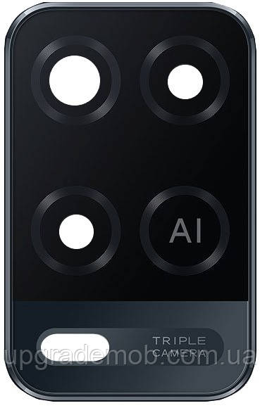 Скло камери Oppo A54 4G 2020 з рамкою чорного кольору, фото 1