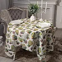 Скатерть на стол с цветами в горшке
