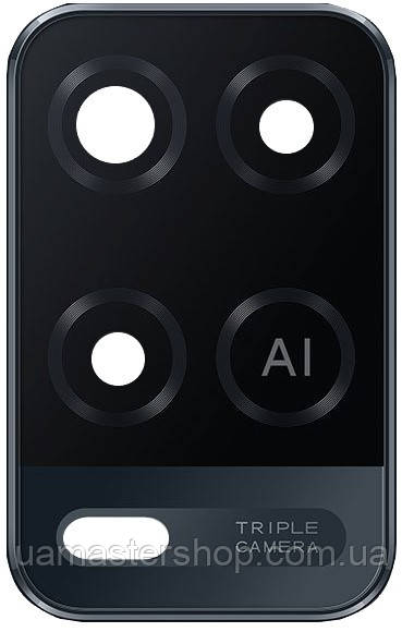 Скло камери Oppo A54 4G 2020 з рамкою чорного кольору, фото 1