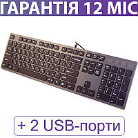 Клавиатура с USB HUB A4Tech KV-300H, серая, ножничная, низкий профиль, тонкая, с юсб хабом на 2 порта