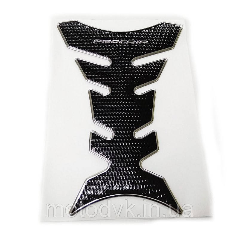 Наклейка на бак мотоцикла ProGrip, чорна з хром бортиком