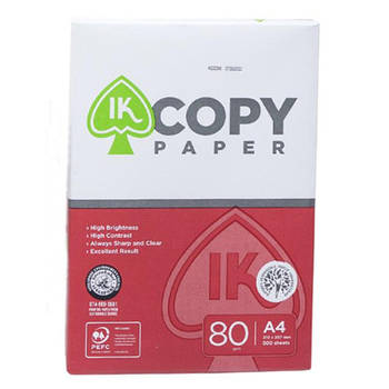 Папір для ксерокса щільність 80г/м² офсетний на 500 аркушів А4 IK COPY PAPER в упаковці 500 аркушів