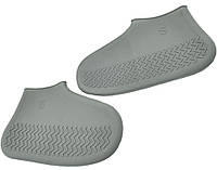 Бахилы для обуви от дождя, снега, грязи M многоразовые, силиконовые Серый (n-749) AM, код: 2368931