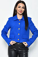 Пиджак женский укороченный синего цвета 171234T Бесплатная доставка