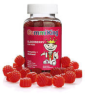GummiKing Бузина для детей, для иммунитета и хорошего самочувствия, малина, 60 жевательных таблеток