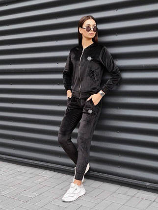 Костюм велюровий жіночий plein platinum black, фото 1