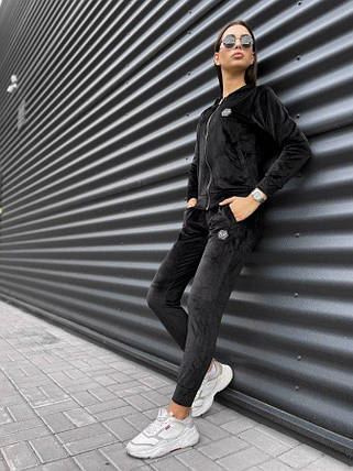 Костюм велюровий жіночий plein platinum black, фото 2