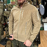 Мужская флисовая кофта Safari Tactical на молнии с Softshell вставками (Черный) S, армейские флисовые кофты S, Песочный