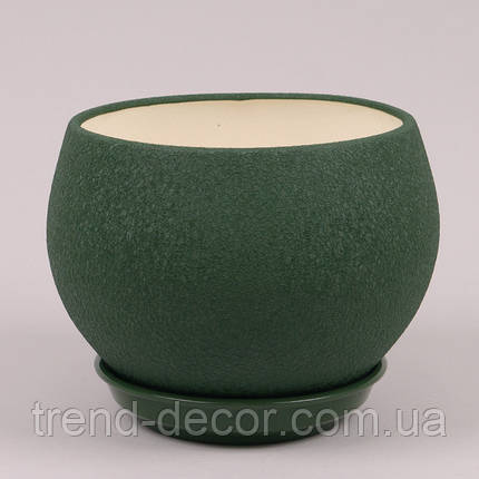 Горщик керамічний Куля шовк хакі 9л., фото 1