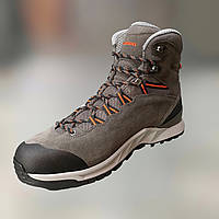 Ботинки мужские трекинговые Lowa Explorer Gtx Mid, Grey/ flame (серый/оранжевый), туристические