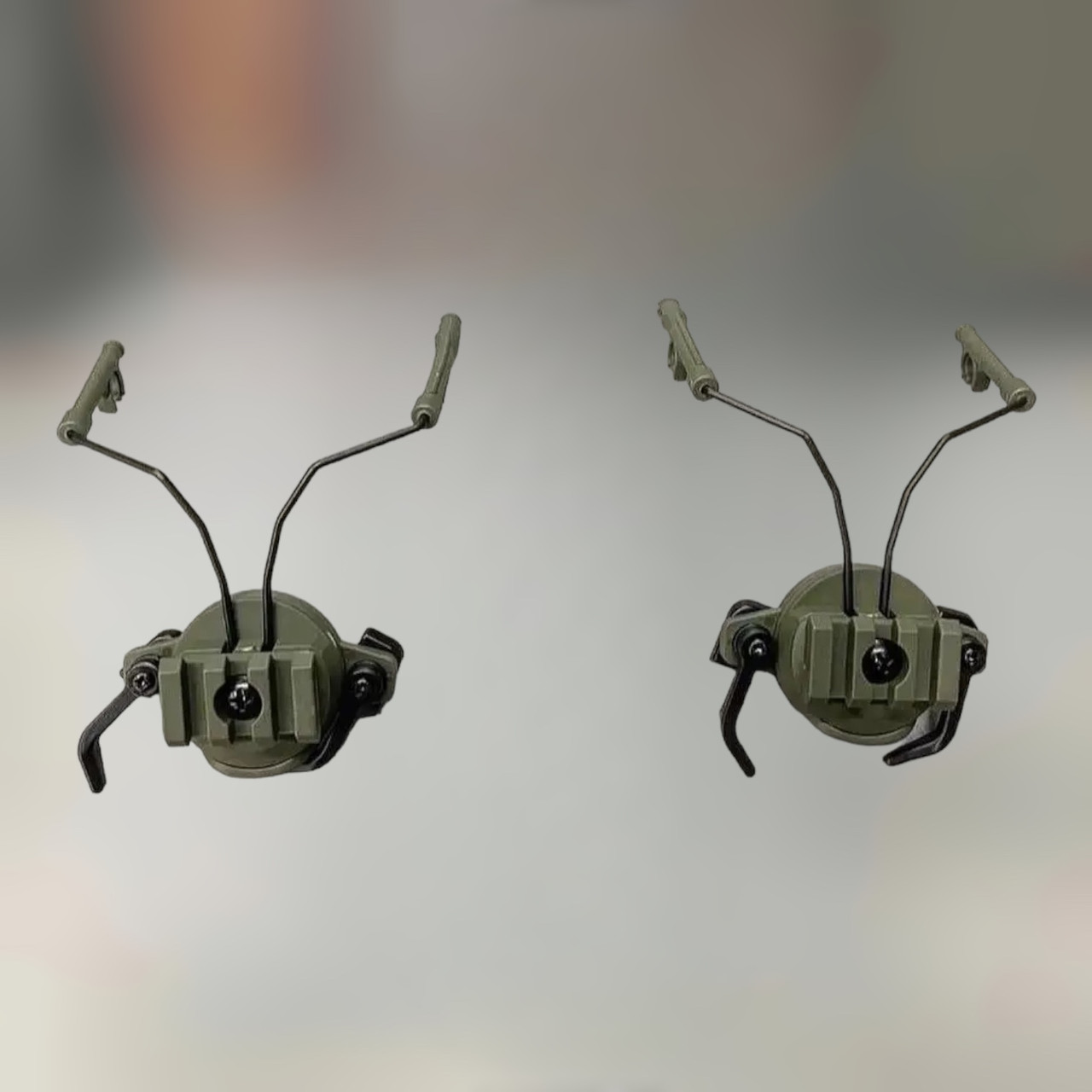 Кріплення для навушників, гарнітури HD-43 Ox Horn на шолом із рейками 19 - 21 мм, колір Олива