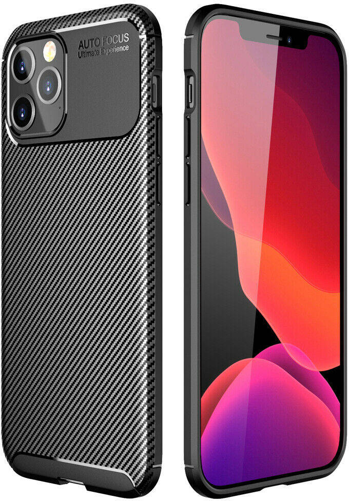 

Чехол накладка Autofocus Carbon iPhone 12 Pro Max (Айфон 12 Про Макс), Черный