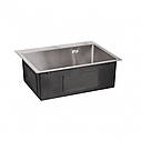 Мийка для кухні інтегрована Lidz Handmade H6050 (LDH6050BRU35371) Brushed Steel 3,0/1,0 мм, фото 5