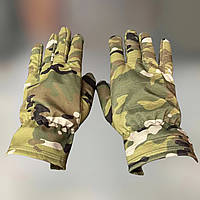Рукавички зимові пальцеві, Мультикам, розмір L, підкладка фліс, тактичні зимові рукавички