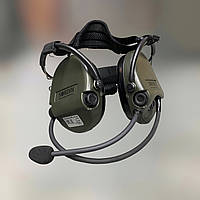 Тактичні активні навушники з мікрофоном Sordin Supreme MIL CC із заднім тримачем, колір – Олива (76332-06-S)
