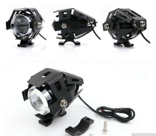 Светодиодная мото фара LED U5 в защитном корпусе с креплением, мотоцикл, скутер, джип - фото 1 - id-p373852027
