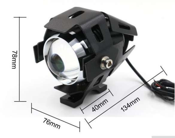Светодиодная мото фара LED U5 в защитном корпусе с креплением, мотоцикл, скутер, джип - фото 2 - id-p373852027