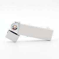 Беспламенная зажигалка SLIM DOUBLE USB, спираль, белая