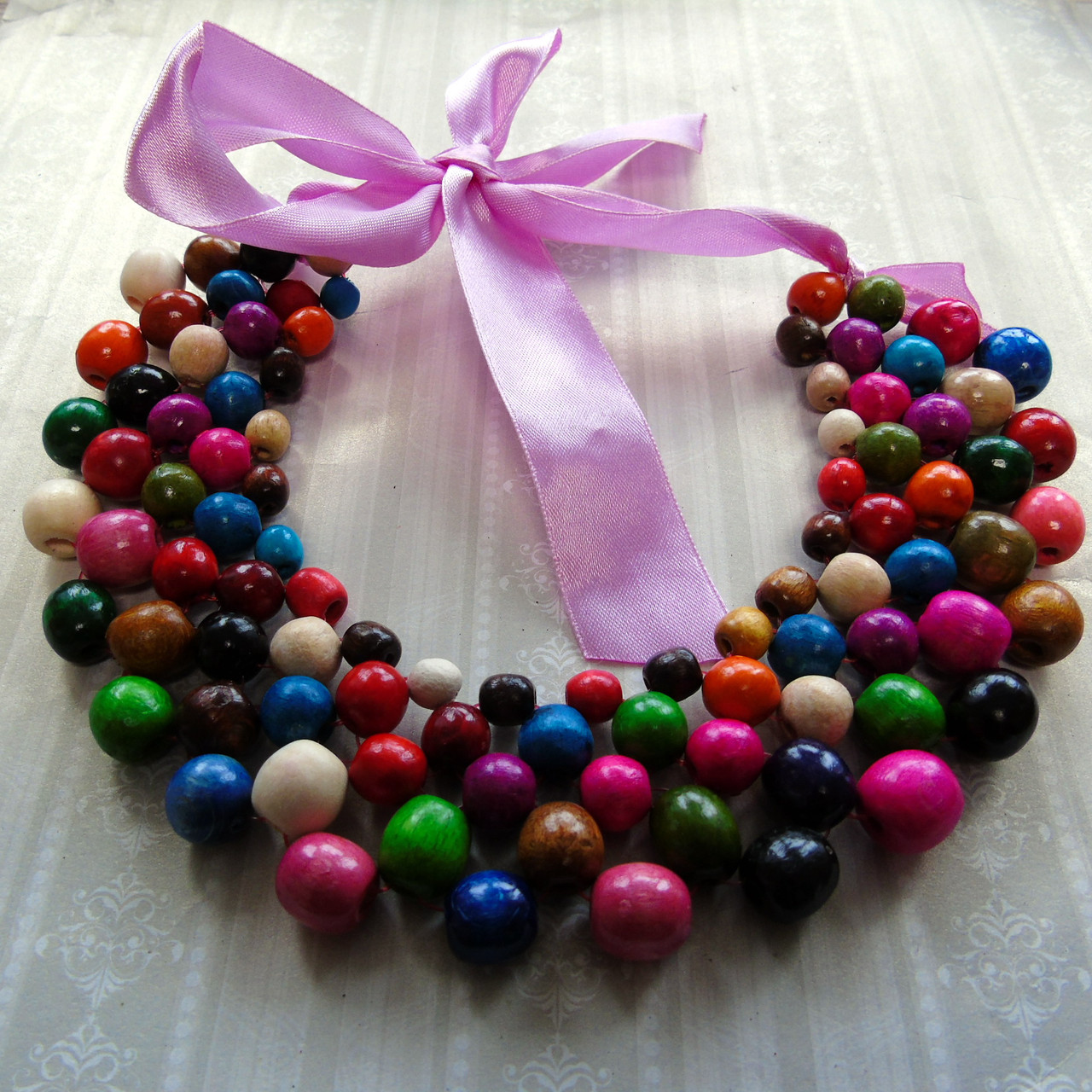 Намисто Кольє (кольорові) - дерево, фото 1