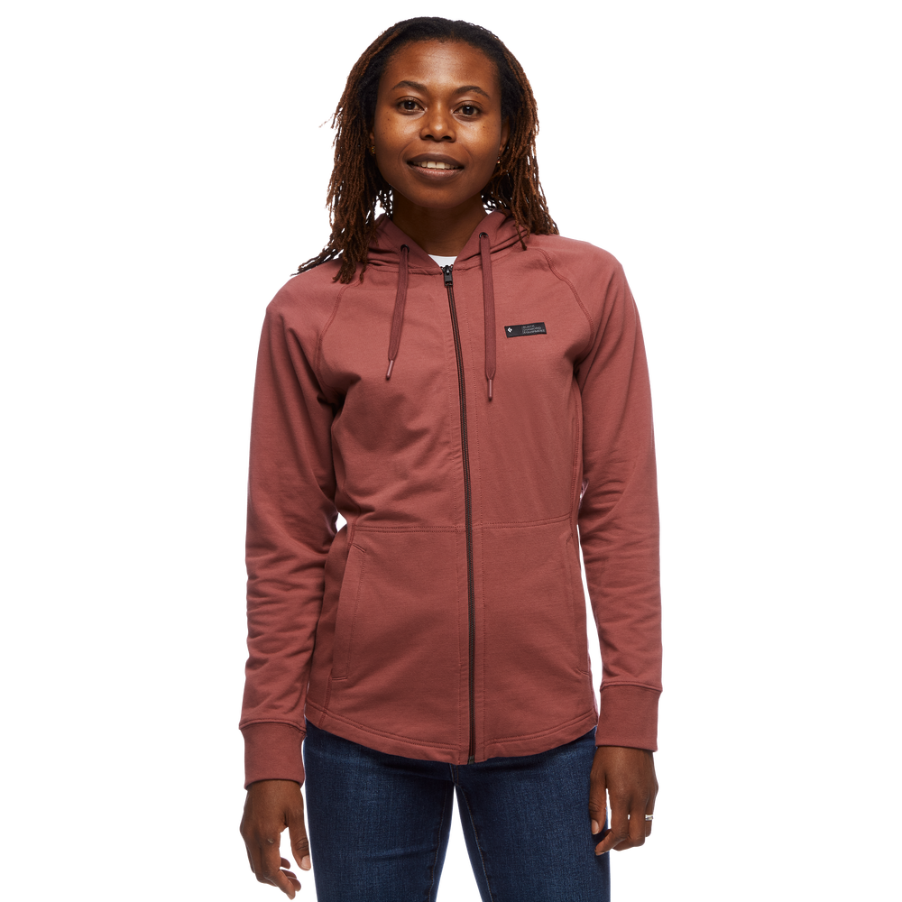 Жіноча толстовка з рукавом реглан Black Diamond W Mountain Transparency Full Zip Hoody, M - Cherrywood (BD 7300952009MED1)