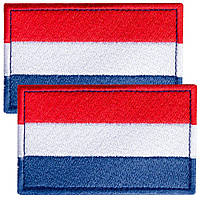 Набір шевронів 2 шт. на липучці Прапор Нідерландів, вишитий патч нашивка 5х8 см