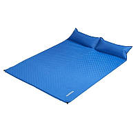 Самонадувающийся коврик двухместный с подушкой NH18Q010-D Naturehike 6927595784457, 25 мм, синий, Land of Toys