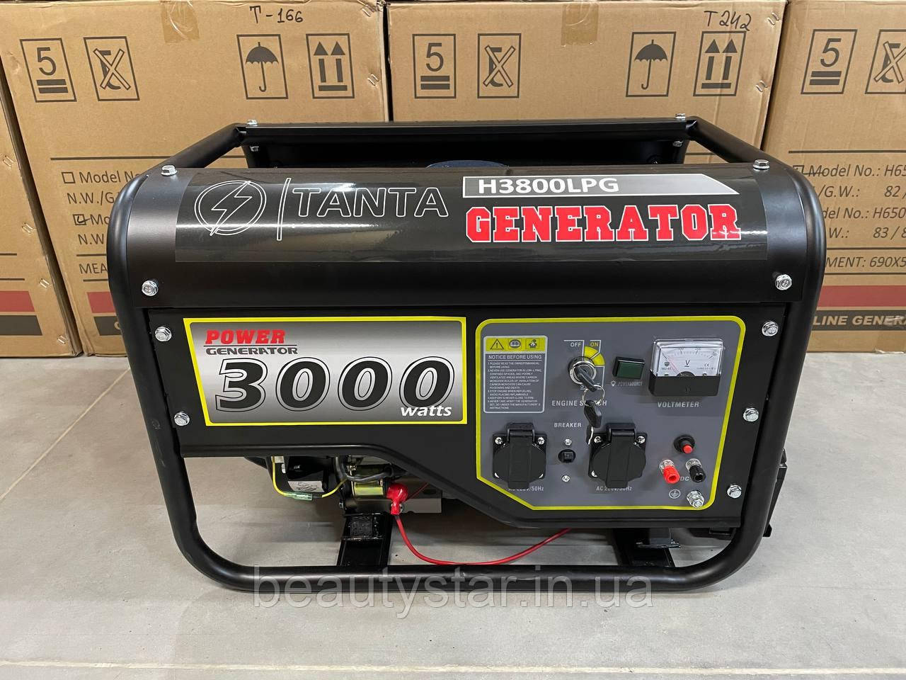 Генератор 2,8-3,0 кВт ГАЗ/БЕНЗИН 1-фазний 4-х тактний TANTA H3800LPG для автономного електропостачання, фото 1