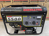 Бензиновый газовый генератор с медной обмоткой TANTA H6500: однофазный, 5-5,5 КВт с автозапуском