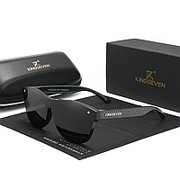 Винтажные солнцезащитные очки KINGSEVEN Limited Black в футляре Черный (sv3512)