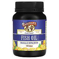 Рыбий жир Омега-3 Barlean's, Fresh Catch, Fish Oil Supplement, Omega-3 EPA/DHA, Orange, 100 Softgels Доставка