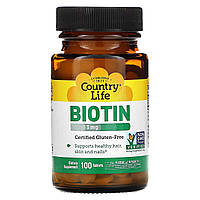 Биотин Кантри Лайф, 1 мг, 100 таблеток Доставка від 14 днів - Оригинал