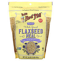 Насіння льону Bob&#x27;s Red Mill, Premium Whole Ground Flaxseed Meal, 1 lb (453 g), оригінал. Доставка від 14 днів
