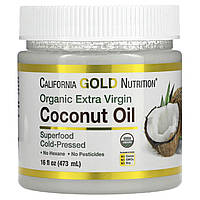 Кокосовое масло California Gold Nutrition, SUPERFOODS, органическое нерафинированное кокосовое масло первого