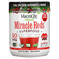 Фруктовая смесь Macrolife Naturals, Miracle Reds, Superfood, Goji-Pomegranate-Acai-Mangosteen, 1.9 lbs (850 g)