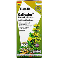 Препарат на основе трав Gaia Herbs, Floradix, Gallexier Herbal Bitters, жидкая травяная добавка, 8,5 фл. унции
