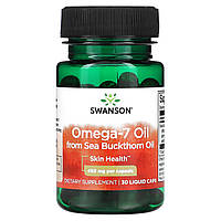 Omega-7 Swanson, масло омега-7 из облепихового масла, 450 мг, 30 капсул с жидкостью Доставка від 14 днів -