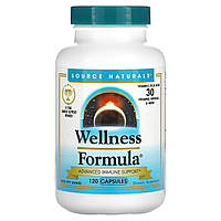 Препарат на основе трав Source Naturals, Wellness Formula, средство для улучшенной поддержки иммунитета, 120