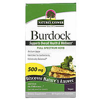 Гортензия Nature's Answer, Burdock, трава полного спектра действия, 500 мг, 90 вегетарианских капсул Доставка