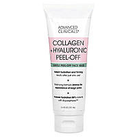 Коллаген Advanced Clinicals, Collagen Hyaluronic Peel-Off, Gentle Peel-Off Face Mask, 3.4 fl oz (101 ml)