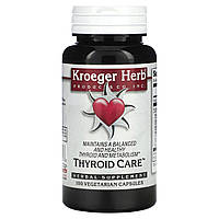 Препарат на основе трав Kroeger Herb Co, Уход за щитовидной железой, 100 вегетарианских капсул Доставка від 14