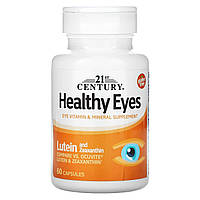 Лютеин с зеаксанитом 21st Century, средство для здоровья глаз, лютеин и зеаксантин, 60 капсул Доставка від 14